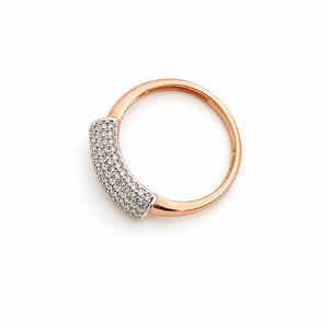 <b>Mens</b> 18KT Rose Gold Curved Dome Micro Pave Cubic Zirconia <b>Ring</b> Luxury Polished Statement Band Wedding Party Gift Jewelry - Product Image 4