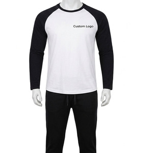 Camiseta de Béisbol de Color Contrastante con Logotipo Personalizado, Camiseta de Manga Larga Raglán para Hombre, Top Deportivo Informal de Dos Tonos para Hombre - Product Image 1