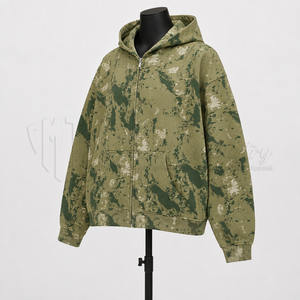 Sudadera con capucha de camuflaje personalizada con cremallera, estilo urbano, fabricante mayorista OEM ODM - Product Image 3