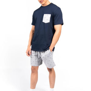 Nouvel ensemble de survêtement 2 pièces pour homme, T-shirt et short, respirant, 100% coton, décontracté, uni, personnalisable - Product Image 3