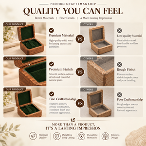 Boîte cadeau de luxe en bois massif pour montres et bijoux avec intérieur en velours – Boîte de rangement pour montres en bois personnalisée - Product Image 3