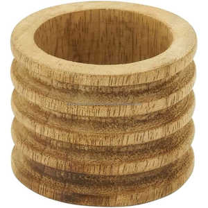 ที่ใส่แหวนผ้าเช็ดปากทำจากไม้ที่ไม่เหมือนใครทำด้วยมือรูปทรงกำไลโลโก้ออกแบบสร้างสรรค์ใหม่สำหรับตกแต่งโต๊ะ - Product Image 2