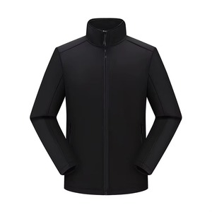 Wholesale Custom Clothing Logo Stand Collar Unisex Casual <b>Parkas</b> Windbreaker Breathable Softshell Zipper Closure Work Jacket - Product Image 3