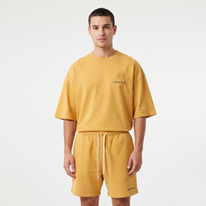 Custom Oversized 100% Cotton Summer Casual Breathable Two-Piece Men's T-Shirt and Shorts Set - Product Image 5