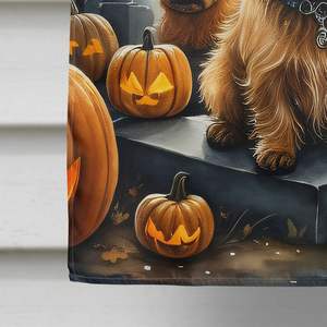 Norwich Terrier เสาระเบียงขนาดใหญ่ฮาโลวีนเหมือนผีแบนเนอร์ตกแต่งสวนขนาดบ้านโพลีเอสเตอร์แขวนผนังงานศิลปะ - Product Image 4