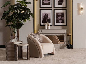 Luxury Solid Teak Wood Living Room Furniture <b>Set</b> Modern Cream Boucle Curved <b>Sofa</b> 3 1 Seater Coffee Table Villa Hotel - Product Image 5
