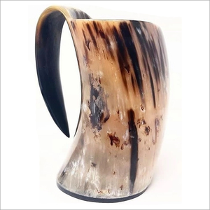 Handmade Wolf Carved Horn <b>Beer</b> Mug Vintage Design For Adults Gift - Product Image 3