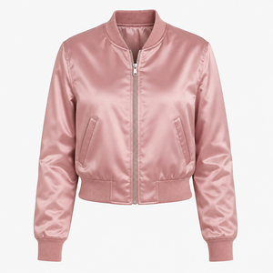 Fashionable Women Bomber Jackets / Custom <b>Zipper</b> Pocket Sleeve Design Breathable Comfortable Women Bomber Jackets For Sale - Product Image 3