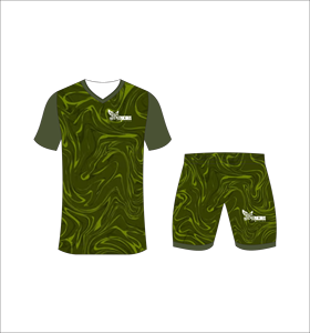 Conjunto de Camiseta y Pantalones Cortos de Fútbol Sublimados Ferocious Clothing para Hombre, Cuello en V, Absorbe la Humedad, Ropa Deportiva para Todas las Temporadas, Estampado - Product Image 1