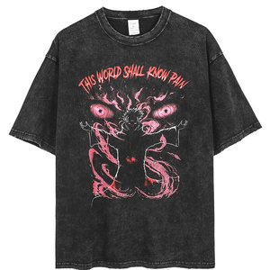 T-shirts vintage pour hommes, imprimés avec logo, coupe oversize, épaules tombantes, effet délavé et usé - Product Image 4