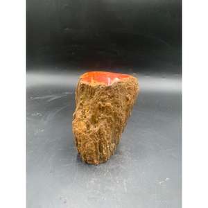 Tronco de Madera Petrificada Natural y Roja para Decoración del Hogar con Parte Superior Pulida y Laterales Naturales - Product Image 3