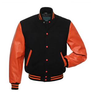 Stand Collar Black Wool Cartoon Print Varsity Letterman <b>Jacket</b> for <b>Winter</b> Season Chicago <b>Jackets</b> - Product Image 3