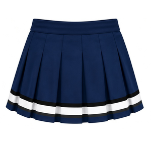 Conjunto de Uniforme de Animadora Azul Marino y Blanco, Top de Manga Corta, Falda Plisada, Ropa Deportiva para Equipo, Entrenamiento Atlético, Práctica y Presentación - Product Image 6
