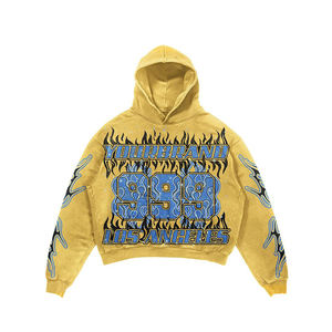 Conjunto de Sudadera con Capucha y Pantalones Deportivos Acampanados de Algodón con Lavado Ácido, Personalizado por el Fabricante de Ropa Urbana, con Impresión DTG, Unisex - Product Image 3