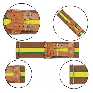 Elegant Striped Design Stable Belt with <b>Secure</b> Fit Durable Nylon Polyester Stable Belt Fabric Belt - Product Image 1