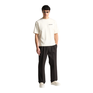 Camiseta de algodón de manga corta con cuello redondo para hombre, diseño artístico en la espalda, corte holgado, dobladillo recto, venta al por mayor, personalizada, OEM - Product Image 1