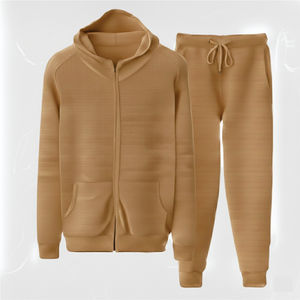 Ensemble de survêtement unisexe personnalisé en molleton de coton : pantalon de jogging et sweat-shirt pour homme - Product Image 1