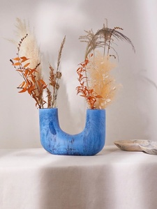 Best Quality Vanilla Color Resin Handicraft Eco-Friendly Art Deco Design Flower <b>Vase</b> for Indoor and Garden Decorations Price - Product Image 6