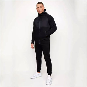 Sweat-shirt à capuche personnalisé à blocs de couleur en polyester/coton, respirant, écologique, vêtement décontracté moderne, vente en gros - Product Image 4