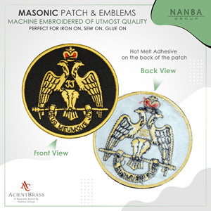 Masonic Mason Freemasonry Embroidered Patch Scottish Rite 33 Wings Down Eagle <b>Badge</b> Patch Master Lodge - Product Image 2