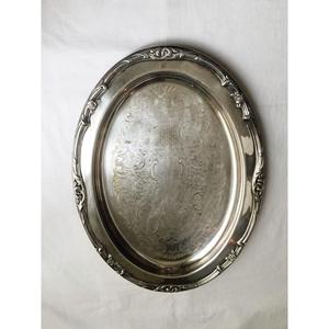 Grande assiette ovale en laiton, assiette de présentation, fournitures de restaurant, vaisselle, assiettes argentées pour servir les aliments, sans danger pour le contact alimentaire - Product Image 6