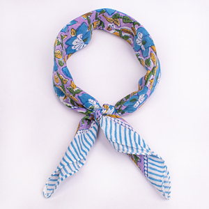 Pañuelo Cuadrado de Algodón con Estampado Floral, Multifuncional, para el Verano, Cubre Rostro, Pañuelo de Moda - Product Image 4