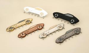 Gold Color Brass Wall Mounted Key Hanger with <b>Car</b> Shape <b>Hooks</b> and Rails for Office Key Hanging Organization Vintage Style - Product Image 4