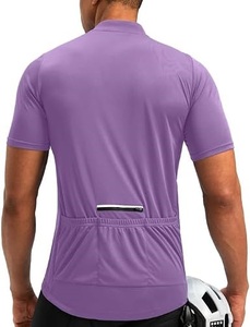Lightweight MTB <b>Cycling</b> Jersey for Men Plain Blank Polyester Four-Way Stretch Breathable Short Sleeve OEM Customizable Logo - Product Image 5
