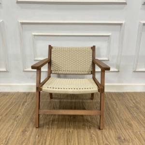 Bar <b>Chair</b> Teak Wood with Rope Stain Color Modern Design Outdoor Use Durable - Product Image 2