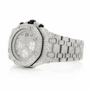 Montre à cadran arabe sertie de diamants, aspect diamant, bracelet en acier inoxydable de luxe - Product Image 2