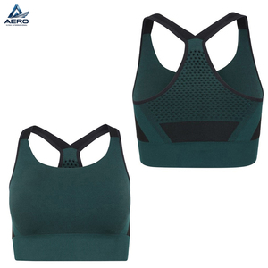Cómodo sujetador deportivo de compresión para mujer, de tela ecológica, de color sólido, OEM ODM, novedad para fitness, gimnasio y running. - Product Image 5