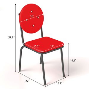 Chaises de salle à manger en similicuir, 4 pièces, avec pieds en métal imperméables, montage facile, pour une utilisation en cuisine - Product Image 4