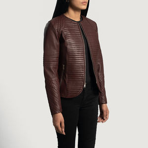 <b>Women</b> Winter High Quality Genuine Leather Stand <b>Jacket</b> Soft Supple Classic Minimalist Tailored Fit Quick Dry Breathable Everyday - Product Image 4