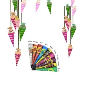 Cônes de henné colorés prêts à l'emploi |   Couleurs Vibrantes |   Formule douce pour la peau |   Art corporel pour festivals et fêtes |   Fabricant OEM - Product Image 2