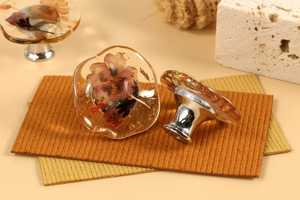 Resin Dried Flower Unique Cabinet Drawer Knob Eco-Friendly Handmade Modern Europe Simple Style Furniture Hardware - Product Image 2