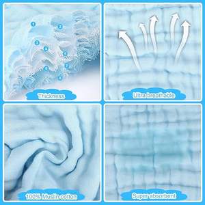 Bavoirs en mousseline bio 95% bambou 5% élasthanne - Confort extensible, réutilisables pour les repas - Product Image 2