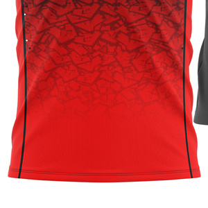 Camiseta de Fútbol Unisex Sublimada Personalizada, Degradado Rojo y Negro, Cuello Redondo, Mangas Cortas, Bloques de Color, Absorbe la Humedad, Corte Regular, para Todos - Product Image 4
