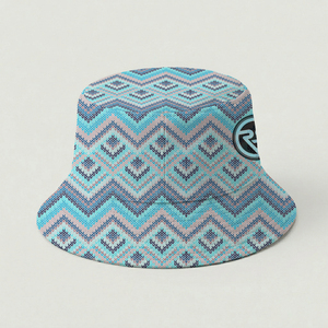 Casquette de soleil unisexe à motif géométrique avec impression par sublimation de logo personnalisé, style streetwear, vente en gros, chapeau de pêcheur à motif mosaïque AOP - Product Image 2