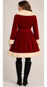 Vestido de Disfraz Navideño de Terciopelo Rojo para Mujer 2026, Estilo Sexy y Club, de Nailon con un Solo Hombro, para Fiestas Invernales - Product Image 3