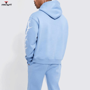 Survêtement d'hiver 100% Coton à capuche, uni, imprimé personnalisé, léger, style streetwear, design 2-en-1 réversible, haute qualité - Product Image 4