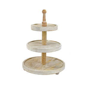 ถาดเสิร์ฟไม้ 3 ชั้น ดีไซน์ทันสมัย สำหรับวางคัพเค้กและของหวาน พร้อมหูจับโลหะ - Product Image 6