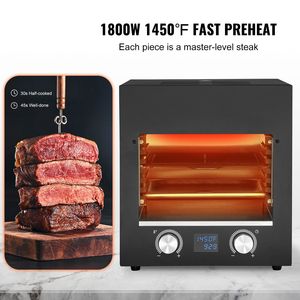 Griglia Elettrica a Infrarossi Senza Fumo da 1800W per Interni, Fornello per Bistecche in Acciaio Inox, 1450 Fahrenheit, 6 Livelli di Regolazione - Product Image 2