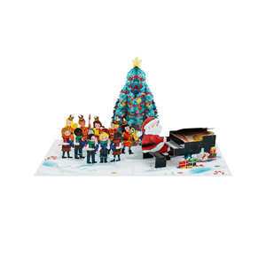 <b>Christmas</b> Pop Up Greeting <b>Card</b> Handmade Paper 3D Music Lighted <b>Musical</b> Holiday Gift Decor for Family Kids - Product Image 3
