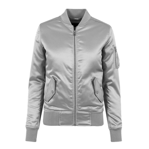 Chaqueta de Hombre Bordada con Flores y Etiqueta Personalizada, Chaqueta Bomber de Seda y Satén, Chaquetas Bomber Unisex al por Mayor - Product Image 1