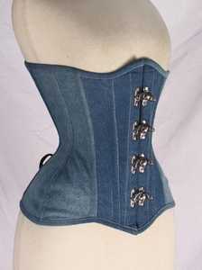 Corset en jean pour femme, serre-taille à agrafes, maintien ferme, respirant, gainant, usage quotidien, lavable en machine, sous-poitrine - Product Image 2