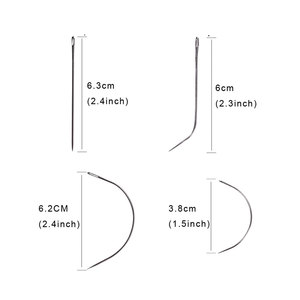Kit d'outils professionnels pour extensions de cheveux avec micro-anneaux doublés de silicone, pinces à cheveux à trois trous, fil à coudre, aiguille à boucle - Product Image 3