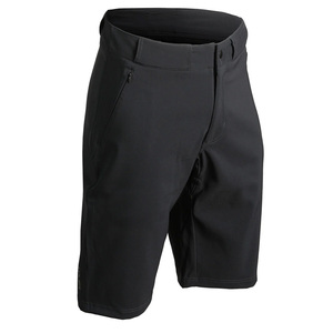 Shorts de cyclisme noirs pour femmes, taille mi-haute, coupe régulière, séchage rapide, avec poches, style décontracté - Product Image 1