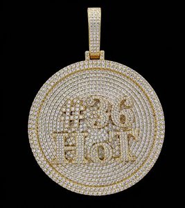 Colgante Redondo Mediano Personalizado con Letra del Alfabeto, Plata, Moissanita, Estilo Hip Hop, Joyería de Moda, Letra Personalizada en Moissanita - Product Image 6