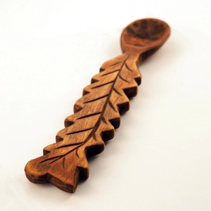 Cuillère à thé en bois moderne, légère, en bois naturel, écologique, outil de cuisine avec logo personnalisé - Product Image 2