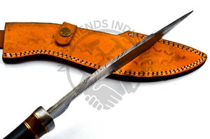 Cuchillo Bowie de Hoja Fija Nuevo, Hecho a Mano, de Acero de Damasco, Cuchillo de Caza Coleccionable con Mango de Hueso, Cuchillo de Supervivencia con Funda - Product Image 4